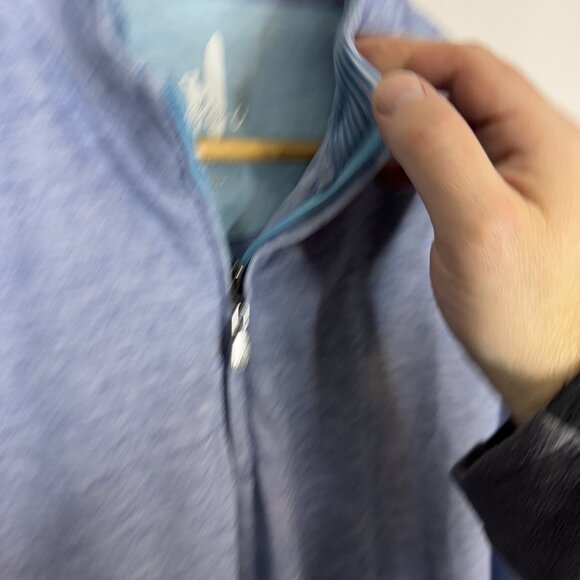 Johnnie-O Heathered Performance Quarter Zip Pullover Blue Men’s Medium - Picture 5 of 7